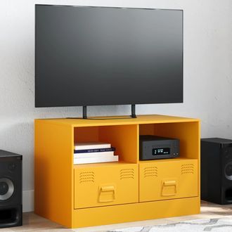vidaXL Vidaxl - Mueble Para Tv De Acero Amarillo Mostaza 67x39x44 Cm
