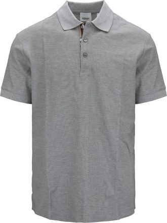 Burberry Polo Shirt met Knoopsluiting - Heren - Polos - Grijs - M - Katoen - Tops