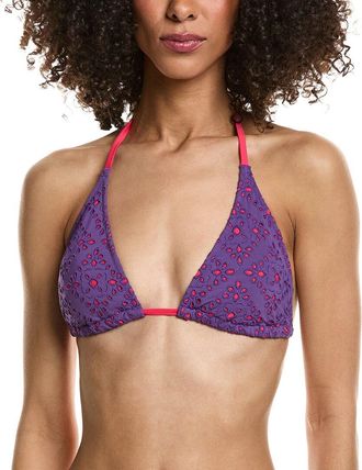 Johnny Was Eyelet String Bikini Top