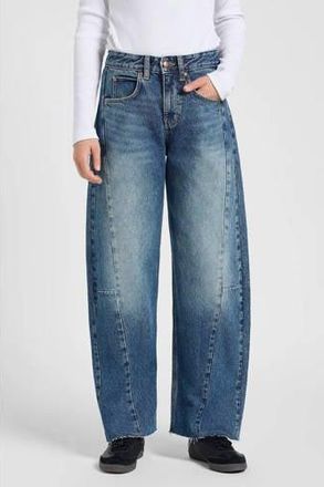 Lee high waist barrel jeans medium blue denim