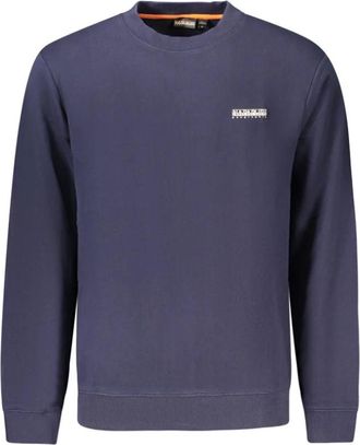 Napapijri Blauwe Katoenen Heren Trui - Heren - Sweatshirts - Blauw - M - Katoen - Hoodies & sweatvesten