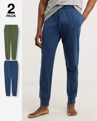 Jacamo 2 Pack Jersey Cuffed Lounge Pants