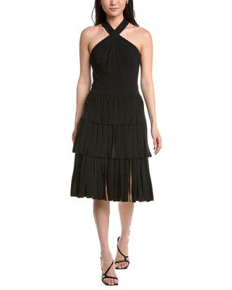 Tadashi Shoji Darla Fringe Halter Dress