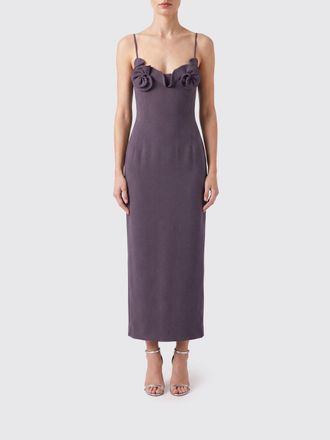 Magda Butrym Wool Midi Sheath Dress with Flower Appliqu&eacute; and Off-Shoulder Design