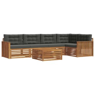 vidaXL Conjunto De Sof&aacute;s De Exterior 6 Pcs Natural Y Antracita Vidaxl