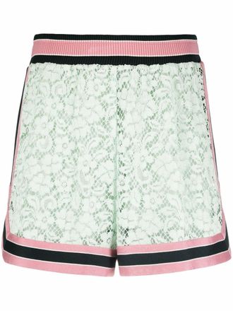 Dolce & Gabbana contrast-stripe lace shorts - Grey