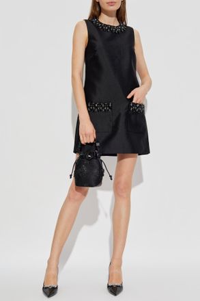 Self Portrait Dress With Shimmering Appliqu&eacute;s, Womens, Black