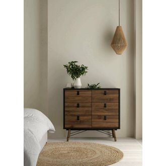 Dmora Aparador Aurelie, Buf&eacute; De Sal&oacute;n, Aparador De Sal&oacute;n, Despensa De Cocina, 102x40 H95 Cm, Negro Y Nogal - Dmora