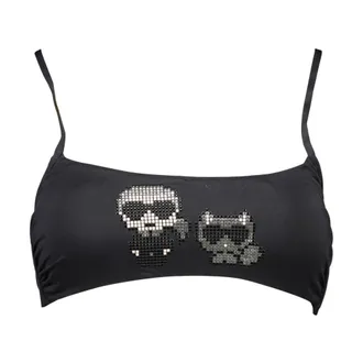 Karl Lagerfeld Bikinis, female, Black, Size: XS Bandeau Bikini Top