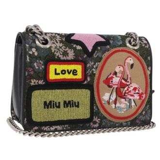 Miu Miu Pre-owned Cross Body Bags, female, Multicolor, Size: ONE SIZE Pre-owned Canvas Shoulder Bag