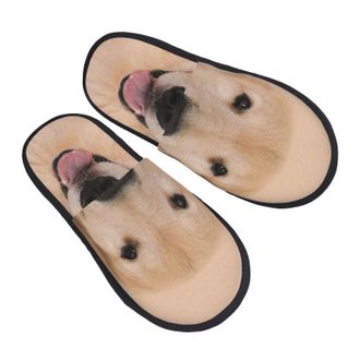 Generic Hotel Slippers Golden Retriever Aesthetics Unisex Plush Slippers Soft Anti-Slide Slipper For Ladies Home Spa M