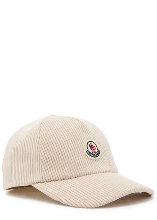 Moncler Logo-appliqu&eacute;d Corduroy cap - Beige - One Size