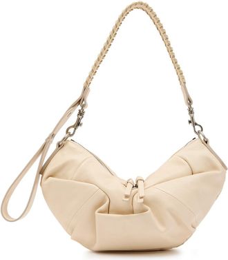 Vivienne Westwood Agnes Small Gathered Leather Shoulder bag - Cream - One Size