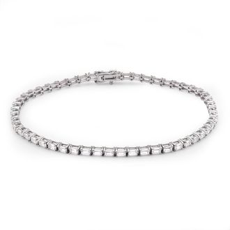 MAX + STONE 14k Solid Gold Lab Grown Diamond Baguette Tennis Bracelet