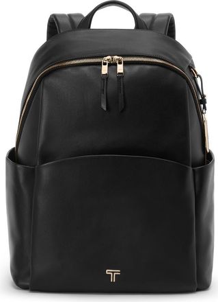 Tumi Raina Large Leather Backpack in Black/Light Gold at Nordstrom