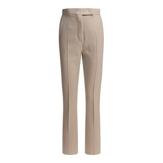 Max Mara Slim-fit Trousers, female, Beige, XS, Beige Straight-Leg Trousers Luxury Style