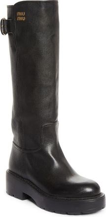 Miu Miu Boyfriend Buckle Boot in Nero at Nordstrom, Size 39.5