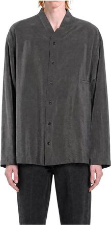 Christophe Lemaire V-hals Shirt - Heren - Overhemden - Grijs - Maat: M Zijde