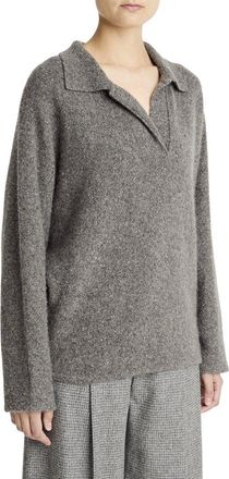 Vince Donegal Dolman 100% Cashmere Polo Sweater