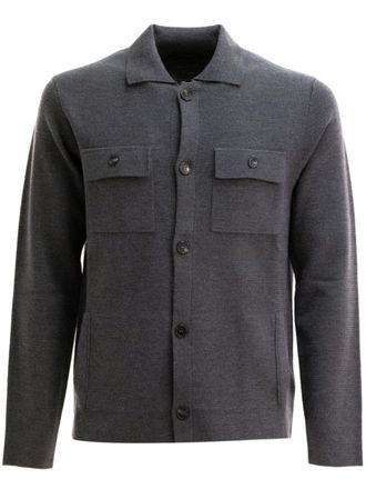 Zanone Dark Grey Button-Up Jacket