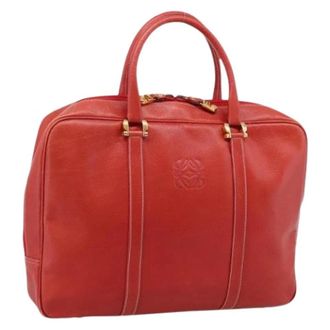 Loewe Pre-owned Business Bag - Dames - Pre-owned - Rood - Maat: ONE Size Leer