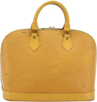 Louis Vuitton Alma Handbag Epi Leather Yellow Leather Handbag (Pre-Owned)