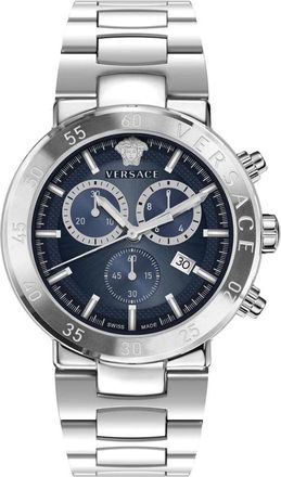 Versace Chronograph Urban Mystique Horloge - Heren - Horloges - Blauw - ONE Size - Accessoires