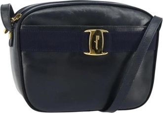 Ferragamo Pre-owned Leren Crossbodytas - Dames - Vintage Schoudertas - Blauw - ONE Size - Leer - Vintage