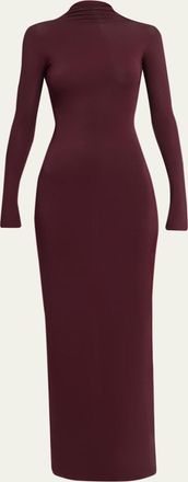 Alaia Draped Long-Sleeve Dress