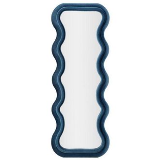 Dmora Specchio Allen, Specchiera, Articolo darredo a muro, Decorazione con specchio, 60x6 h160 cm, Blu - Dmora