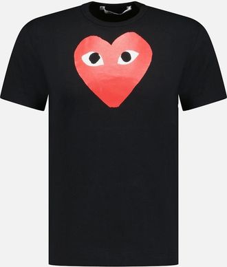 Comme Des Gar&ccedil;ons Mens Comme Des Garcons Play Red Heart T-Shirt Black - Size: 40