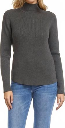 Karen Kane Ribbed Turtleneck Sweater In Charcoal
