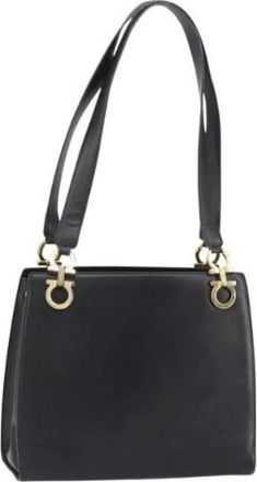 Ferragamo Pre-owned Leren Schoudertas - Dames - Vintage Schoudertas - Zwart - ONE Size - Leer - Vintage