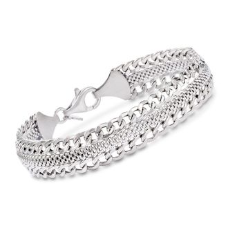 Ross-Simons Italian Sterling Silver Curb-Link Bracelet