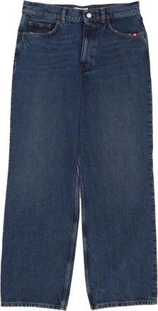 Amish Hoge Taille Wijde Pijp Denim Jeans - Dames - Loose Fit Jeans - Blauw - W28 - Denim - Jeans