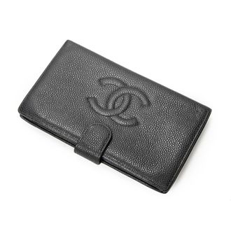 Chanel Pre-owned Womens Timeless Long Bifold Wallet - Black - One Size