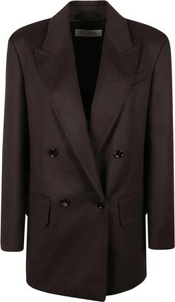 Max Mara Olimpia Jas - Dames - Blazers - Bruin - 3XS - Leer - Jassen