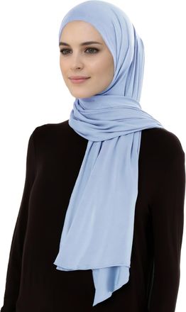 Lina & Lily Breathable Premium Modal Woven Hijab Head Scarf Shawl Wrap for Muslim Women Lightweight (Baby Blue)