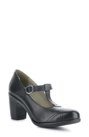 FLY London Kiai Mary Jane Pump in Black Dublin at Nordstrom, Size 10-10.5Us