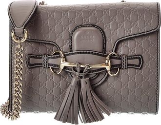 Gucci Grey Guccissima Emily Crossbody Bag (Authentic Pre-Loved)