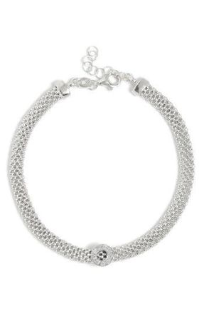 Meshmerise Round Charm Diamond Mesh Bracelet in White at Nordstrom Rack
