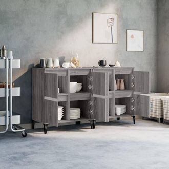 Berkfield Home Sideboards 2 pcs Grey Sonoma 60x35x70 cm Engineered Wood | Size: 60 x 35 x 70 cm