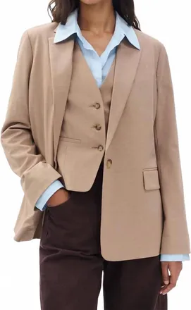 Rag & Bone Jennifer Combo Blazer In Heathered Camel