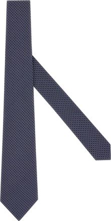 Boggi Milano Accessoires, Heren, Blauw, ONE Size, Geometrische Zijde Blend Stropdas