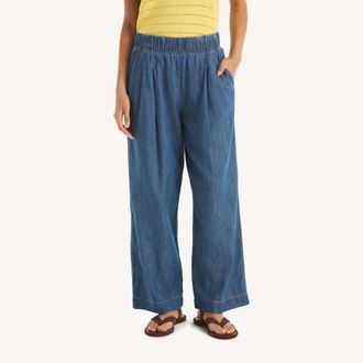 Nautica Womens Pleated Chambray Ankle Pant