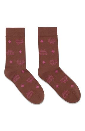 MCM Monogram Knit Socks in Sangria Sunset at Nordstrom, Size Medium