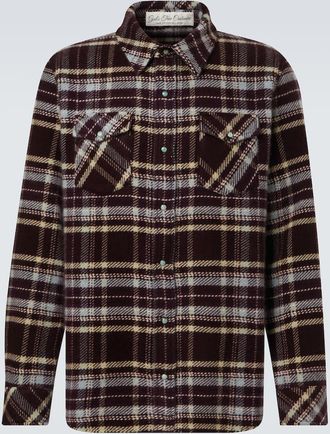 God's True Cashmere Camicia in cashmere a quadri con smeraldi