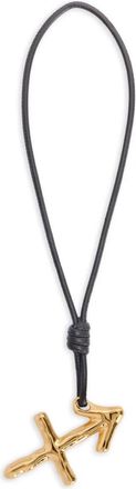 Jil Sander Collana in pelle con ciondolo - Oro