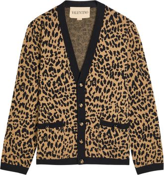 Valentino Garavani Leopard-print Wool Cardigan - Multicoloured 1 - XL