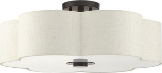 Livex Lighting 5 Light English Bronze Semi-Flush